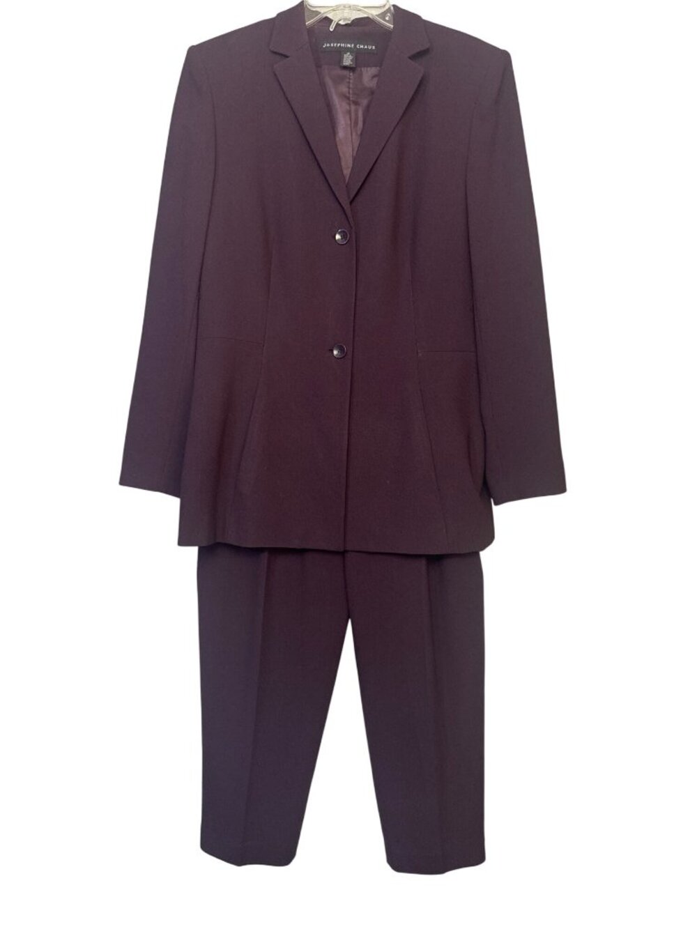 Josephine Chaus Womens Suit Set Plum Size 10 Polyester Blend 2 Piece Pantsuit